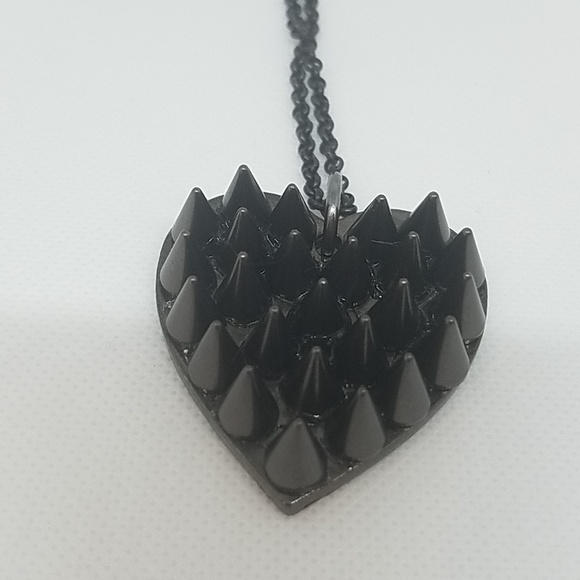 GASOLINE GLAMOUR Jewelry - Gun metal cone spike heart necklace small new GASOLINE GLAMOUR Jewelry - Gun metal cone spike heart necklace small new